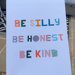 Be Silly, Honest, Kind - Children's Wall Art, Bedroom, Playroom - Nursery Decor, Prints For Office, Teenager Print, Fun Child's Print - thumbnail 2
