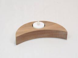 Handmade Wooden Moon Tea Light Holder Recycled Brushbox Timber - thumbnail 1