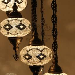 7 Ball Turkish Mosaic Floor Lamp With Large Globes, Lambader - thumbnail 2