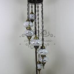 7 Ball Turkish Mosaic Floor Lamp With Large Globes, Lambader - thumbnail 3