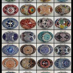 7 Ball Turkish Mosaic Floor Lamp With Large Globes, Lambader - thumbnail 4