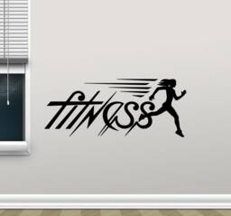 Fitness Wall Decal Vinyl Sticker Running Girl Gym Sign Quote Run Poster Sport Runner Gift Inspirational Decor Art Print G856 - thumbnail 1