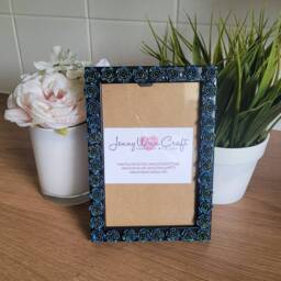 Iridescent Black Gothic Style Resin Roses Photo Frame 4 X 6 Inches - thumbnail 4