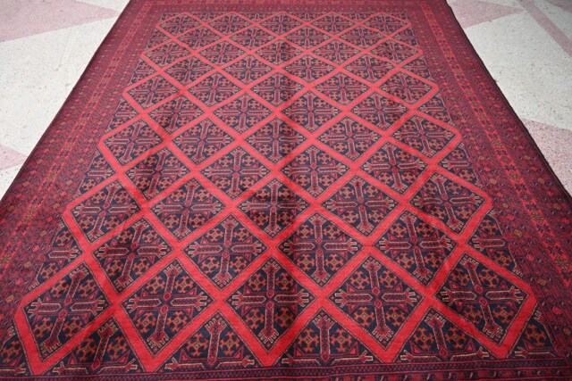 Large Oriental Rug, 11.6 X 8.2 Ft, Handmade Rug, Yamood Gol Rug , Turkmen Bukhara Area Afghan 9X12, Living Room Rug - image 1