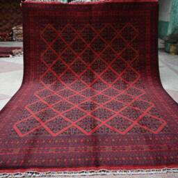 Large Oriental Rug, 11.6 X 8.2 Ft, Handmade Rug, Yamood Gol Rug , Turkmen Bukhara Area Afghan 9X12, Living Room Rug - thumbnail 3