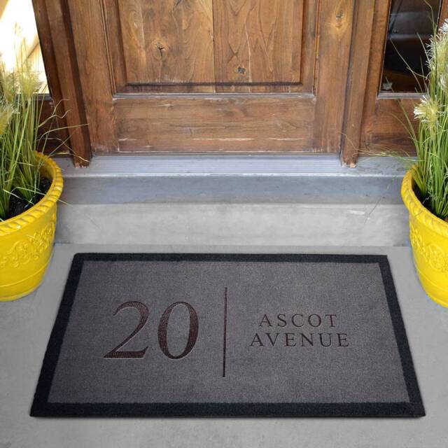 Personalised House Number Doormat - Modern Grey Indoor Mat - image 1