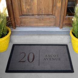 Personalised House Number Doormat - Modern Grey Indoor Mat - thumbnail 1