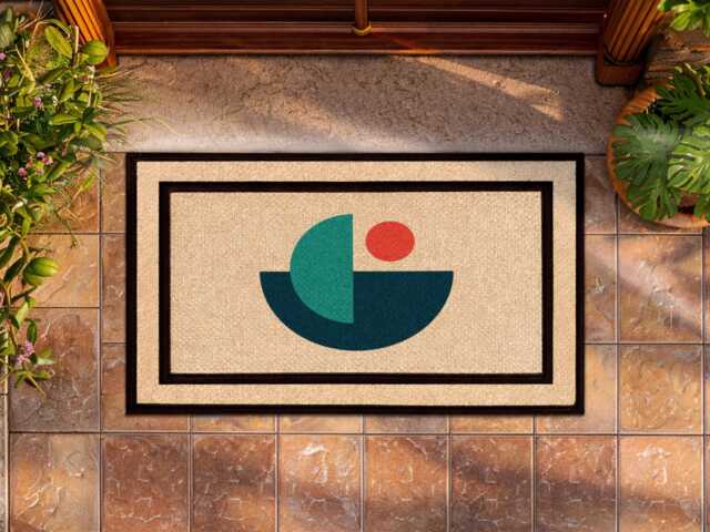 Art Deco Abstract Doormat - Mid Century Modern Entryway Decor - image 1