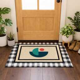 Art Deco Abstract Doormat - Mid Century Modern Entryway Decor - thumbnail 3