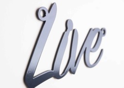 Live Metal Wall Sign, 3mm Steel Script, Hallway Decor