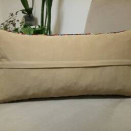 Lumbar Kilim Pillow 12x24 Inches Striped Design Turkish Anatolian Cover Wool Kilim Pillow Handmade Cushion - thumbnail 2