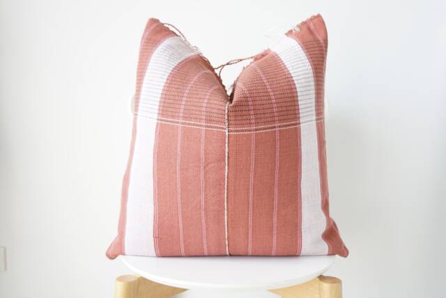 Brown Tribal Hemp Hand Woven Natural Dye Color Hmong Lumbar Pillow Cover - image 1