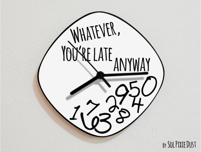 Whatever You're Late Anyway/Oval White - Wall Clock - image 1