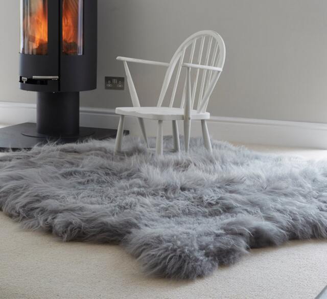 Large Icelandic Sheepskin Rug, Grey Fur, Luxury Home Decor - image 1