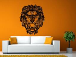 Tribal Lion Head Predator Jungle Cat Animal Wall Or Window Sticker Decal Vinyl Fathead Mural Decor L1984 - thumbnail 1
