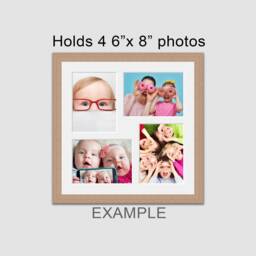 Oak Veneer Multi Photo Frame - Holds Four 6x8 Photos - thumbnail 3