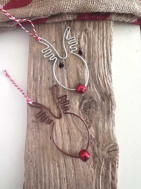 Handmade Wire Reindeer Ornament Rudolph Christmas Decoration - image 1