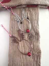 Handmade Wire Reindeer Ornament Rudolph Christmas Decoration - thumbnail 1