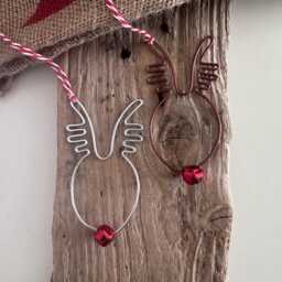 Handmade Wire Reindeer Ornament Rudolph Christmas Decoration - thumbnail 3