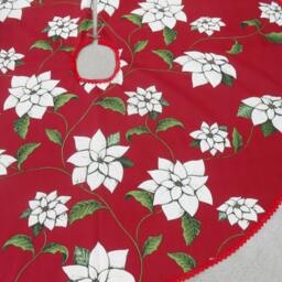 Christmas Eve Flower Tree Skirt Poinsettia Xmas Holiday Decor Swedish Ornament - thumbnail 3