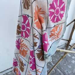 Artisan Cotton Kantha Suzani Quilt For King & Queen Beds - Traditional Hand Stitched Boho Bedding Throw Blanket - thumbnail 2