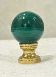 Malachite Lamp Finial Art Deco Decor Green Ball Custom Lighting Hardware Old Money Interior Design Luxury Accessories For Home - thumbnail 1