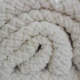 Knitted Baby Blanket-Personalized Blanket-Baby Blanket-Knit Blanket-Crochet Blanket-Ecru Blanket - thumbnail 3