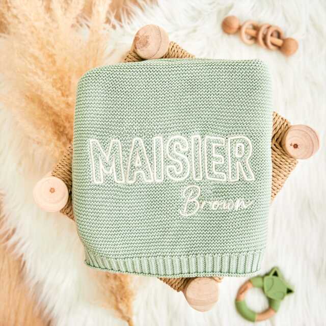 Personalized Embroidered Name Baby Blanket, Shower Gift - image 1