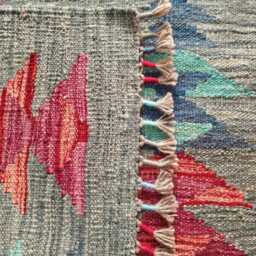 Minimalist Scandinavian Runner, Handmade Artisan Afghan Turkish Persian Swedish Style Flatweave Natural Wool Kilim Runner Rug 203x73 cm - thumbnail 3
