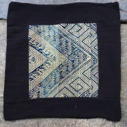 Vintage Handmade Thai Textile Cotton Hemp Pillow Cover in Nghe An Of Vietnam - thumbnail 2
