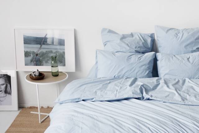 Percale Pillowcases - 100% Egyptian Cotton, Light Blue Pillows, Navy Dark Grey White Pillows - image 1