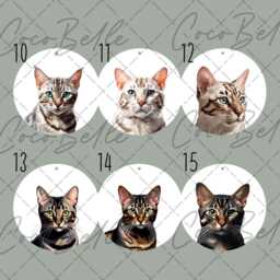 Personalised Bengal Bauble, Any Colour Digital Illustration Real Glitter Tabby Grey Cat Name Christmas Mum Gift Ideas Lover Owner - thumbnail 3