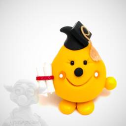 Graduation Graduate Parker - Polymer Clay Character Figurine - thumbnail 1