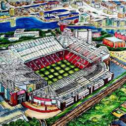 Manchester United, Old Trafford Floor Rug, Football Fan Gift, Premier League Decor, Sports Room - thumbnail 3