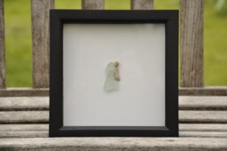 Personalised Sea Glass Wedding Gift Pebble Art Framed Picture Wedding Decor Sea Bride & Groom Pebble Wall - thumbnail 1