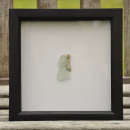 Personalised Sea Glass Wedding Gift Pebble Art Framed Picture Wedding Decor Sea Bride & Groom Pebble Wall - thumbnail 3