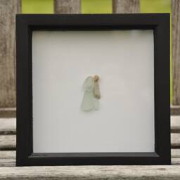 Personalised Sea Glass Wedding Gift Pebble Art Framed Picture Wedding Decor Sea Bride & Groom Pebble Wall - thumbnail 2