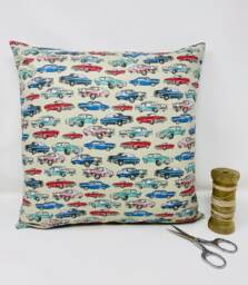 Retro Classic Car Cushion Handmade American Enthusiast Gift - thumbnail 1