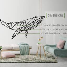Geometric Whale Wall Decal Modern Animal Art - thumbnail 2