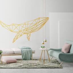 Geometric Whale Wall Decal Modern Animal Art - thumbnail 4