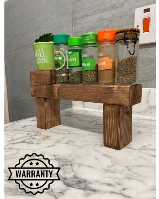 Small Shelf Decor With Little Pedestal - Kitchen Display Bathroom Organiser Candle Wooden Shelf Unit Free-standing - image 1