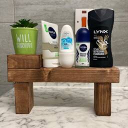 Small Shelf Decor With Little Pedestal - Kitchen Display Bathroom Organiser Candle Wooden Shelf Unit Free-standing - thumbnail 2