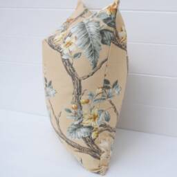 Laura Ashley Gold Floral Cushion Handmade Florintine Pillow - thumbnail 4