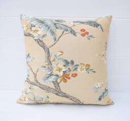 Laura Ashley Gold Floral Cushion Handmade Florintine Pillow