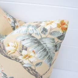 Laura Ashley Gold Floral Cushion Handmade Florintine Pillow - thumbnail 2