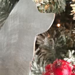 Schipperke, Dog Tree Topper, Holiday Decoration, Wreath Christmas, Aluminum, Pet Memorial - thumbnail 3