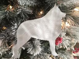 Schipperke, Dog Tree Topper, Holiday Decoration, Wreath Christmas, Aluminum, Pet Memorial