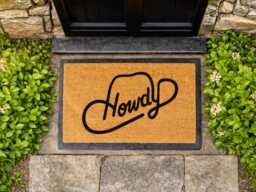 Howdy Cowboy Hat Doormat - Custom Western Welcome Rug Minimalist Ranch D??cor - thumbnail 1