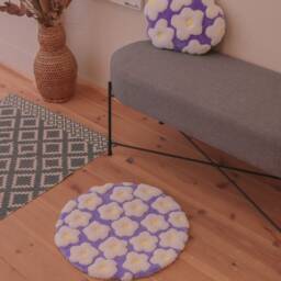 Cute Daisy Tufted Circle Rug - thumbnail 3