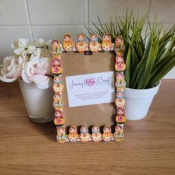 Colourful Wooden Russian Doll Button Photo Frame 4 X 6 Inches - thumbnail 3